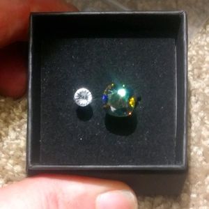 Sterling silver open Ring with Swarovski crystal